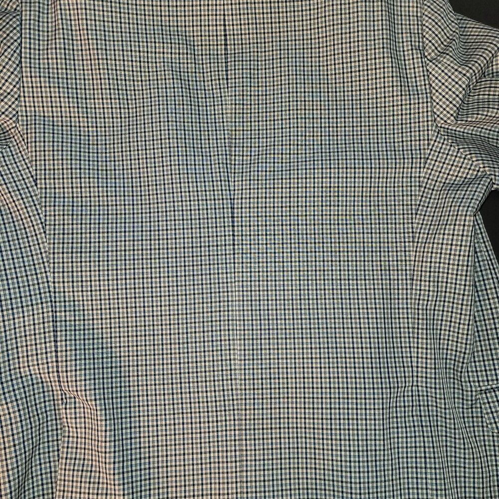 Tommy Hilfiger Blazer Mens 46L White Blue Gray Tattersall Check Plaid Jacket - Picture 10 of 11